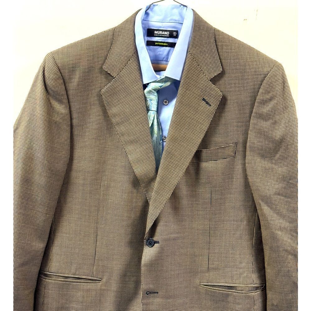 Canali Tan/Brown Micro-Check Lightweight Sport Coat